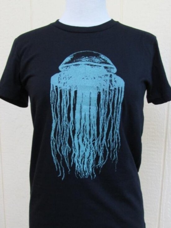Glowees, American Apparel Tops - Jellyfish glow in the dark t-shirt Women's Size 12 Black
